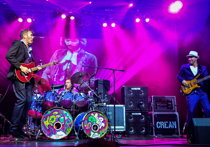 Guitarist Will Johns (Eric Clapton’s nephew), drummer Kofi Baker (Ginger Baker’s son) and bassist Malcolm Bruce (Jack Bruce’s son) brought Cream’s songs back to life with their spectacular Music of Cream show at NYC’s Sony Hall on Saturday, March 30th. (Photo by Christine Connallon)