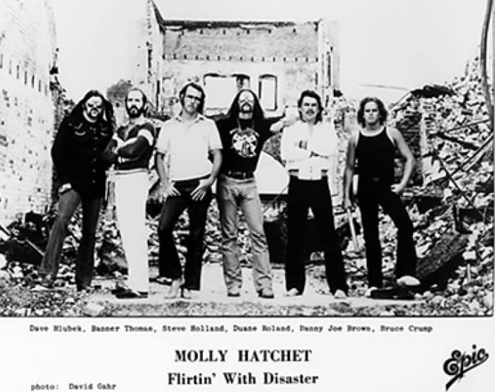 Above photo L to R: Dave Hlubek, guitar, died 2017, Banner Thomas, bass, died 2017, Steve Holland, guitar, died 2020, Duane Roland, guitar, died 2006, Danny Joe Brown, vocals, died 2005, Bruce Crump, drums, died 2015