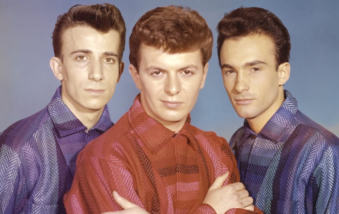 Dion and the Belmonts (L-R): Carlo Mastrangelo, Dion and Fred Milano. Photo by Michael Levin/Corbis via Getty Images