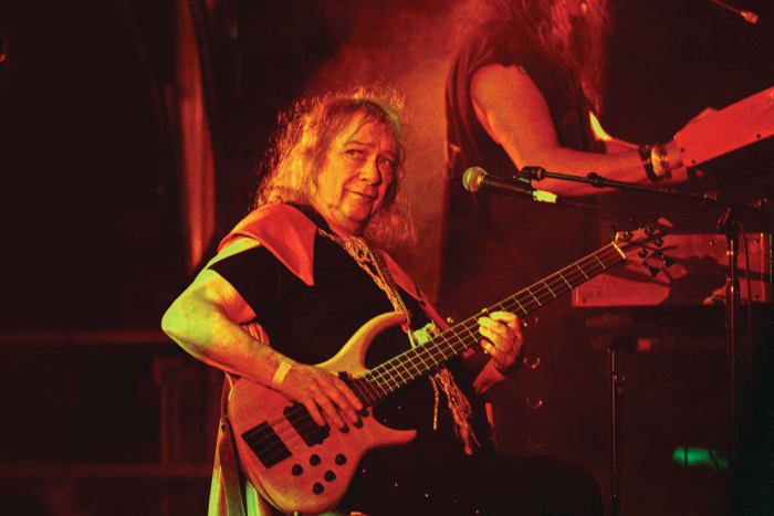 Steve Priest performs with Sweet at Backyard Bash 2018 at the Rainbow Bar & Grill on September 2, 2018, in Los Angeles. Photo by Michael Tullberg/Getty Images