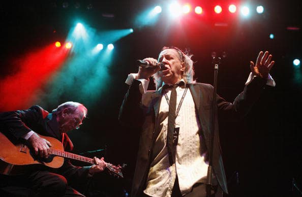 Dick Taylor (left) and Phil May of The Pretty Things perform at Indigo2 at O2 Arena in London. Photo by Jo Hale/Getty Images.