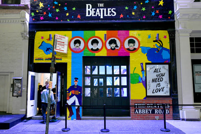 A view of the exterior at The Beatles Pop-Up Shop launch for Holiday 2019 on December 10, 2019 in New York City. (Photo by Eugene Gologursky/Getty Images for Sony Music)