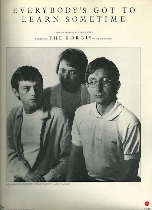 The Korgis in 1980 (L-R) Phil Harrison, Stuart Gordon and James Warren. Image courtesy of 45Cat.com.