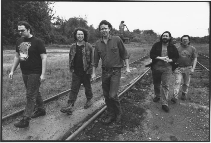 Widespread Panic, 1990: Todd Nance (1986–2016), Michael Houser (1986–2002, John Bell, Dave Schools and Domingo “Sunny” Ortiz. Photo credit: William Claxton
