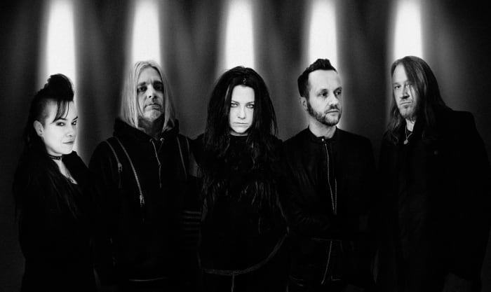 L to R: Jen Majura, Will Hunt, Amy Lee, Tim McCord, and Troy McLawhorn, photo by Nick Fancher, courtesy of Shore Fire Media