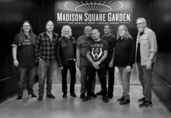The Brothers (L-R): Duane Trucks, Derek Trucks, Chuck Leavell, Jaimoe, Marc Quinones, Oteil Burbridge, Warren Haynes, Reese Wynans. Photo credit: Kirk West/Kirk West Photography