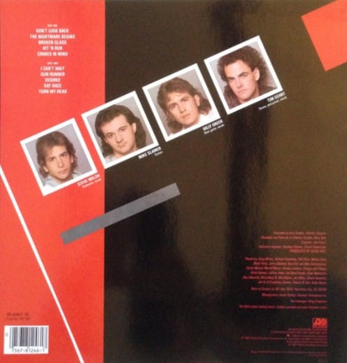 Streets’ second album “Crimes in Mind” liner, 1985, with the original “Broken Glass”