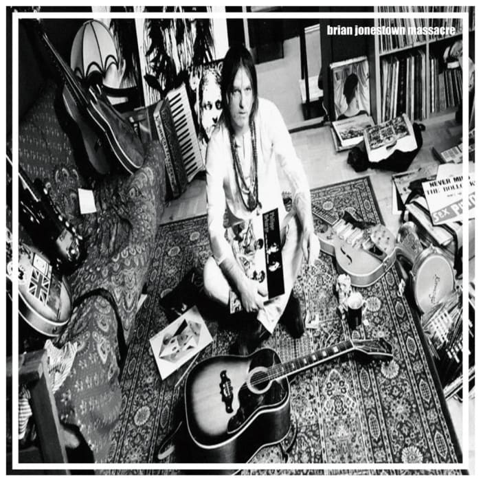 Anton Newcombe pictured on the cover sleeve of Brian Jonestown Massacre's 10-inch white vinyl offering, "Hold That Thought."
