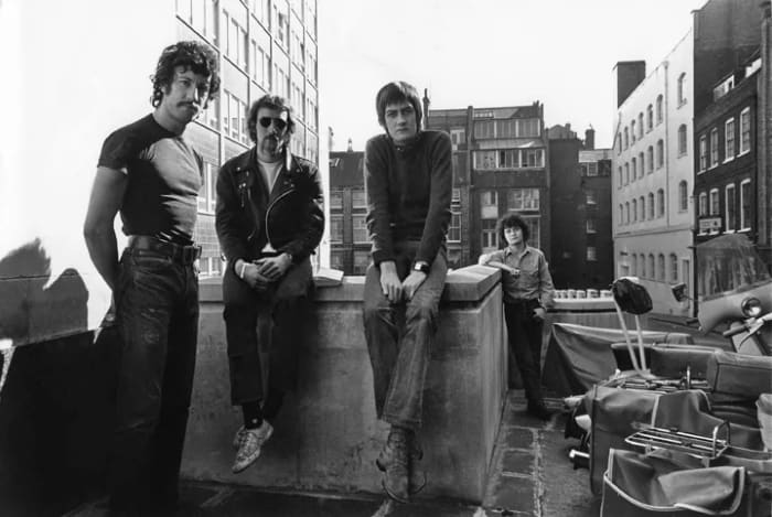 Early Fleetwood Mac: (Above, L-R) Peter Green, John McVie, Mick Fleetwood and Jeremy Spencer in 1968. Courtesy of Genesis Publications.