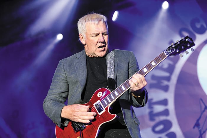 Rock and Roll Hall of Famer Alex Lifeson, founding member of the classic rock band Rush, performs onstage during the Medlock Krieger All Star Concert benefiting St. Jude Children’s Research Hospital at Saddle Rock Ranch on October 28, 2018 in Malibu, California.