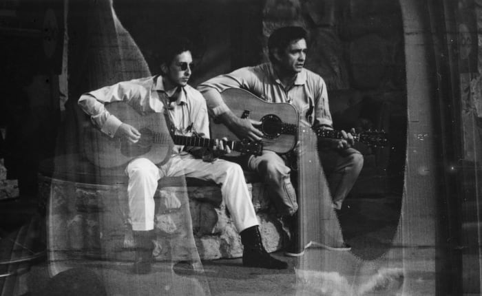 Johnny Cash Show. Bob Dylan and Johnny Cash – Damaged Negative. Photo by Graham Nash