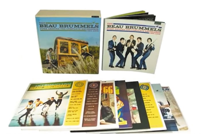 The Beau Brummels: Turn Around – The Complete Recordings 1964-1970, 8-Disc Remastered Box Set: 228 newly remastered tracks across eight compact discs in replica sleeves | 24 unreleased cuts, available in period mono or fresh stereo mixes | 88-page booklet with detailed liner notes and rare photos and memorabilia from the band’s personal collections.