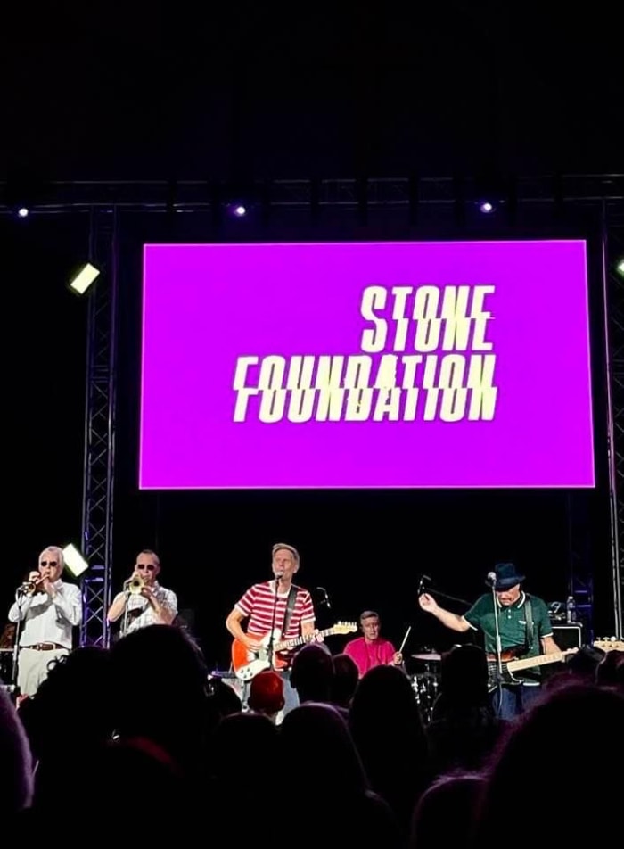 Stone Foundation onstage at St. Peter’s Church in Brighton, England on Friday, August 26th. (Photo courtesy of Stone Foundation)