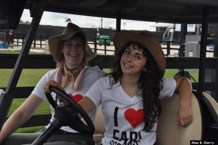 Milly Parker and Danielle Dror, Victory Lap Media, at the Earl Scruggs Music Festival at Tryon International Equestrian Center in Mill Spring, NC on Sunday, September 4, 2022. Photo by Alisa B. Cherry