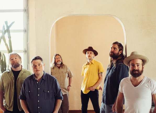 Trampled By Turtles, L-R: Ryan Young, Tim Saxhaug, Erik Berry, Eamonn McLain, Dave Carroll, Dave Simonett. Photo: TBT PR