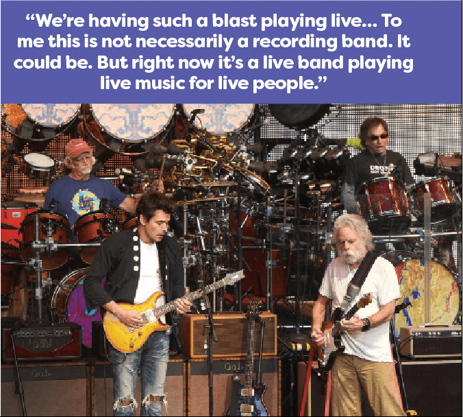 Bill Kreutzmann, John Mayer, Bob Weir and Mickey Hart of Dead & Company perform during their 2016 summer tour. Photo by C Flanigan/Getty Images.