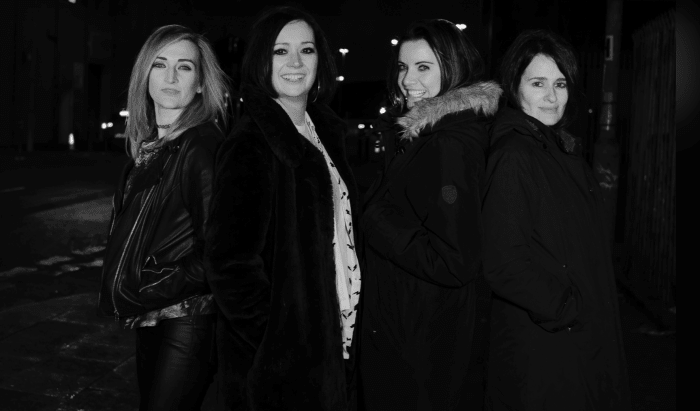 The Hedrons, pictured here in 2021, are bassist Gill Bickerstaff, drummer Lesley “Soup” McLaren, lead vocalist and rhythm guitarist Yvonne “Tippi” Tipping and lead guitarist Rosie McClune. (Photo courtesy of Last Night From Glasgow)