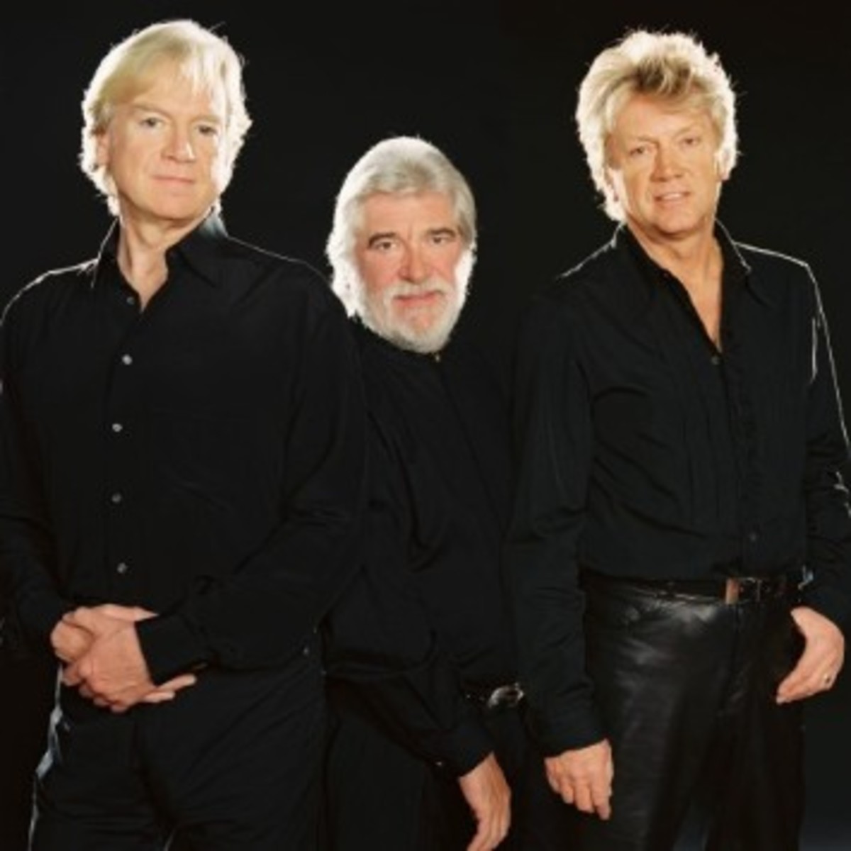 The core trio of The Moody Blues (from left) Justin Hayward, Graeme Edge and bassist John Lodge. All three were in the band when it played the legendary Isle of Wight gig in 1970. Photo: Nancy Rosen.