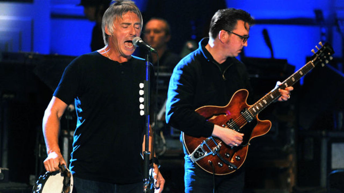 Paul Weller (left) with special guest Richard Hawley at Weller’s performance for BBC Radio 2’s In Concert program.