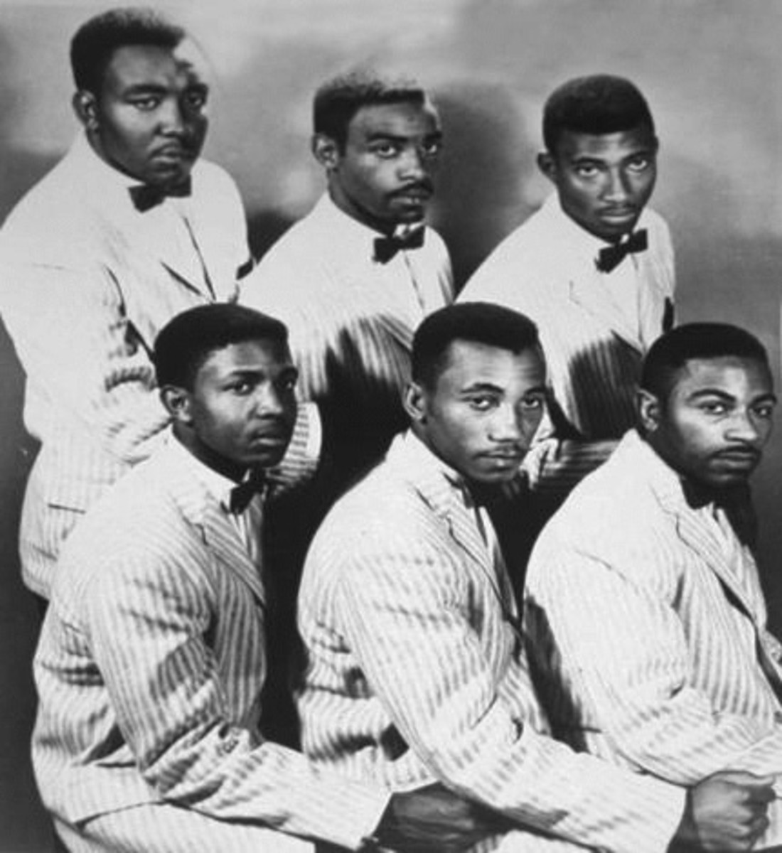 The 1957 lineup of the Gladiolas was (clockwise from top left): Willie Jones, Norman Wade, William Massey, Mac Badskins, Maurice Williams and Earl Gainey. Photo courtesy Maurice Williams