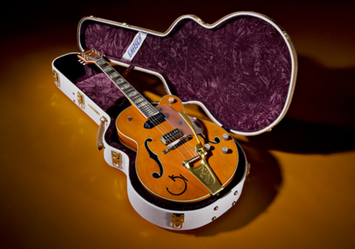 THE EDDIE COCHRAN TRIBUTE limited-edition guitar from Gretsch retails for $12,000. Photo courtesy Gretsch