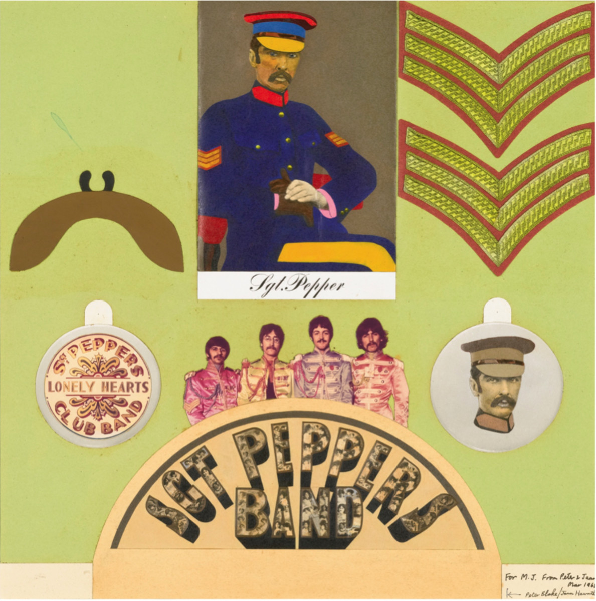 Sgt Pepper insert artwork by Peter Blake and Jann Haworth courtesy Sotheby's