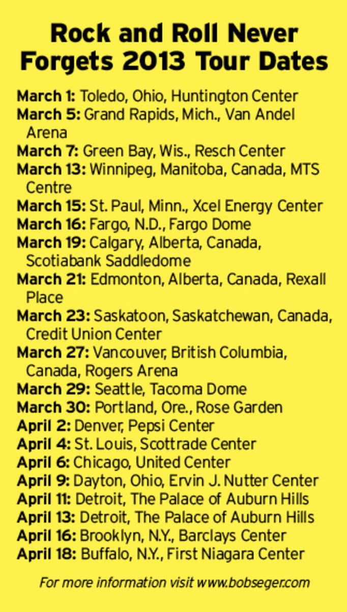 Bob Seger 2013 Tour Dates