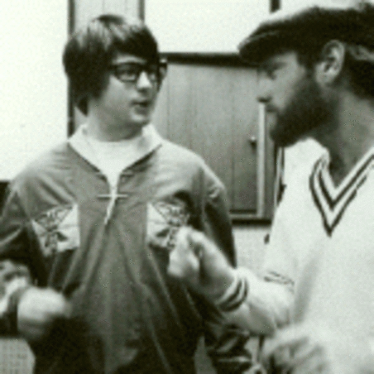 Brian Wilson (left) and Mike Love in the 1960s.