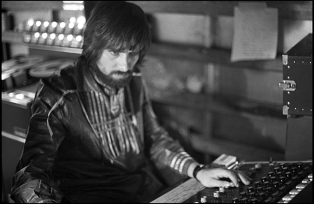 Glyn Johns recording The Rolling Stones’ “Get Yer Ya-Ya’s Out!” at Madison Square Garden in 1970. Photo by Ethan Russell.