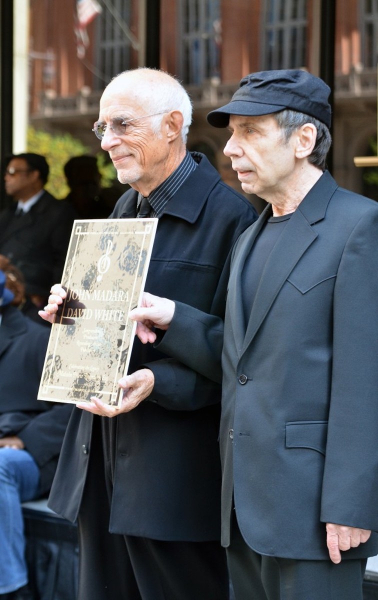 John Madara (left) and David White have written hits for Danny and the Juniors ("At the Hop"), Chubby Checker ("The Fly") and Lesley Gore ("You Don't Own Me"). A fictional film based on their experiences in Philadelphia, titled "At the Hop," is in the works, according to White. (Photo by Chris M. Junior) 