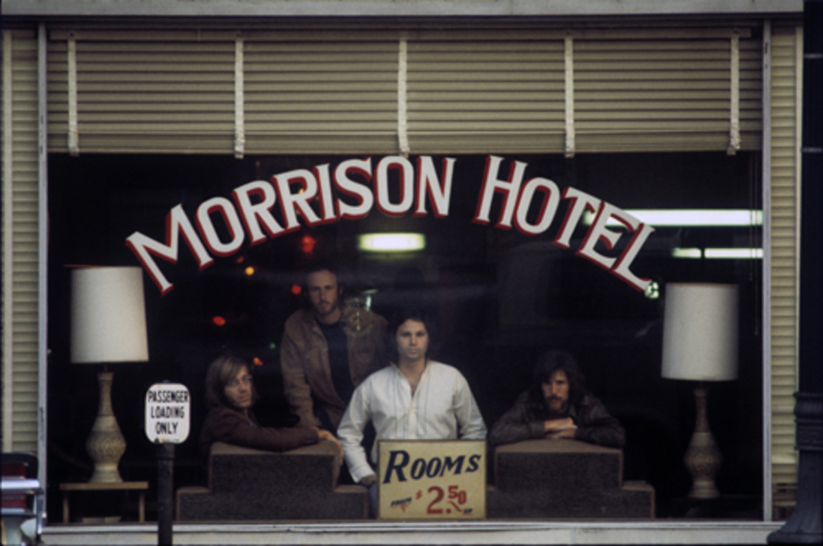 The photo for The Doors' "Morrison Hotel" album cover, taken on December 17, 1969. Photo by Henry Diltz. Photo courtesy of Morrison Hotel Gallery.