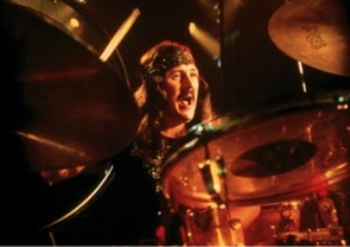 KEEPING THE CAMERA on the action, as this shot of Led Zeppelin drummer John Bonham does in “The Song Remains The Same,” gives concert DVD viewers a more enjoyable experience. (Copyright Rhino/Courtesy of Warner Home Video)