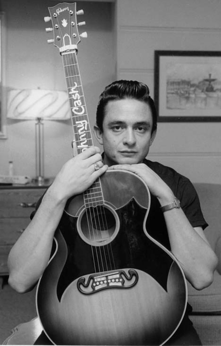 Johnny Cash in 1959, the same year he made his recording debut on the Columbia label. Photo: Don Hunstein/© Sony BMG Music Entertainment.