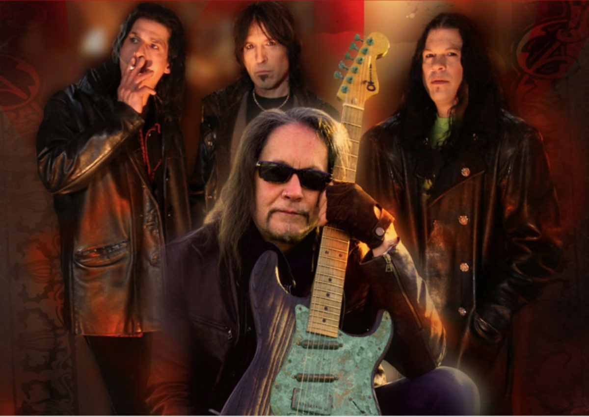  Jake E Lee (front, middle) in his bad, Red Dragon Cartel. (Image courtesy of Red Dragon Cartel.)