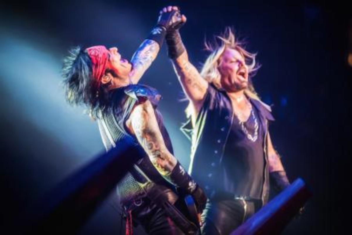 Nikki Sixx and Vince Neil in "The End." (Credit: Dustin Jack)