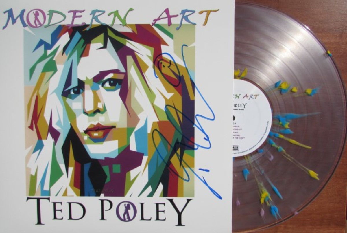  Ted Poley's splattered vinyl record.