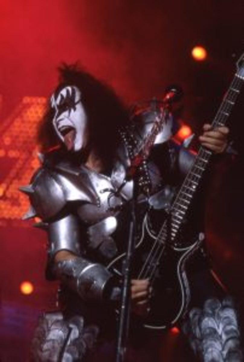 Gene Simmons on stage with KISS. Photo by Frank White.