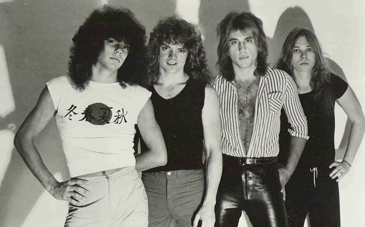 1982 promotional photo, L to R: Andy Curran – bass/vocals, Carl Dixon – lead vocals/guitar, Steve Shelski – lead guitar, Dave Ketchum - drums, coneyhatch.com