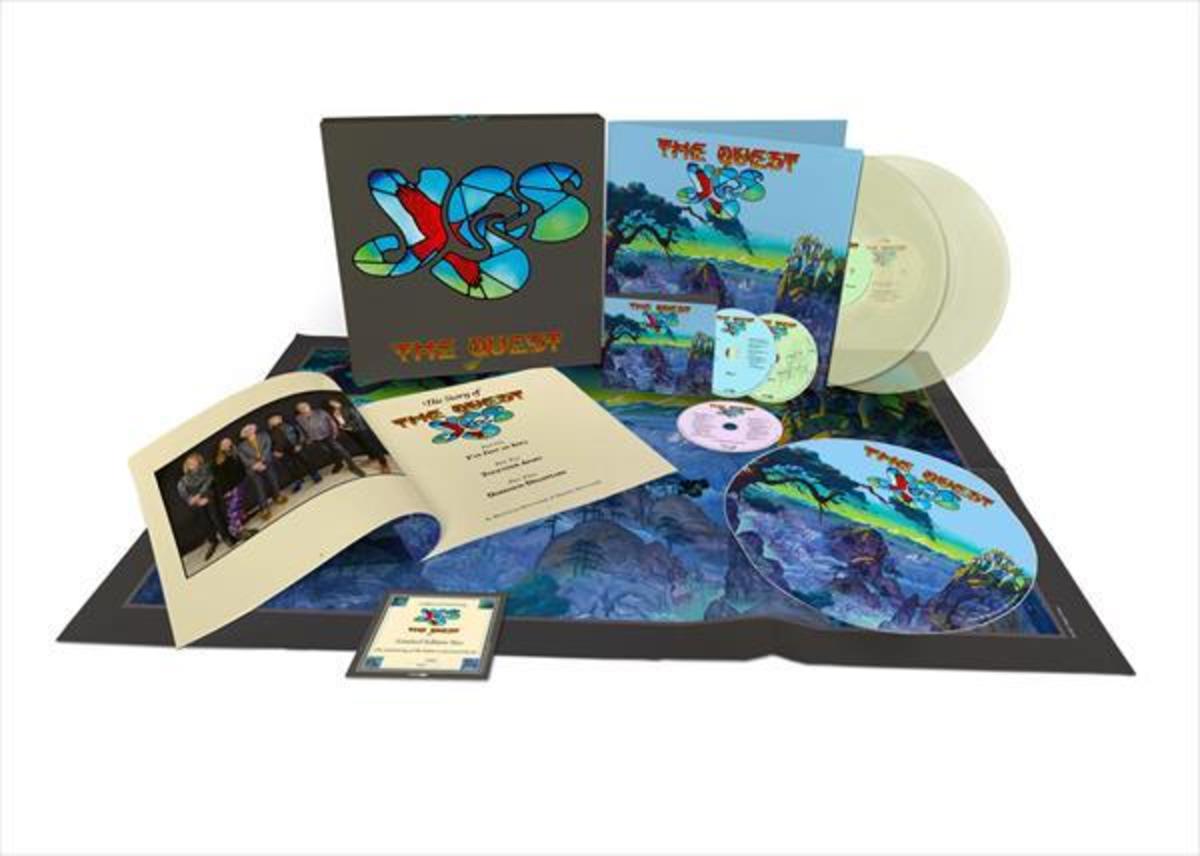 Featuring artwork from long-time artist and collaborator Roger Dean, the album arrives on several formats including a Deluxe Glow in the dark 2LP + 2CD + Blu-ray box-set (above) that includes a slipmat, enamel pin-badge, 36-perfect bound booklet, poster & certificate of authenticity, all contained within a sturdy lift-off box.