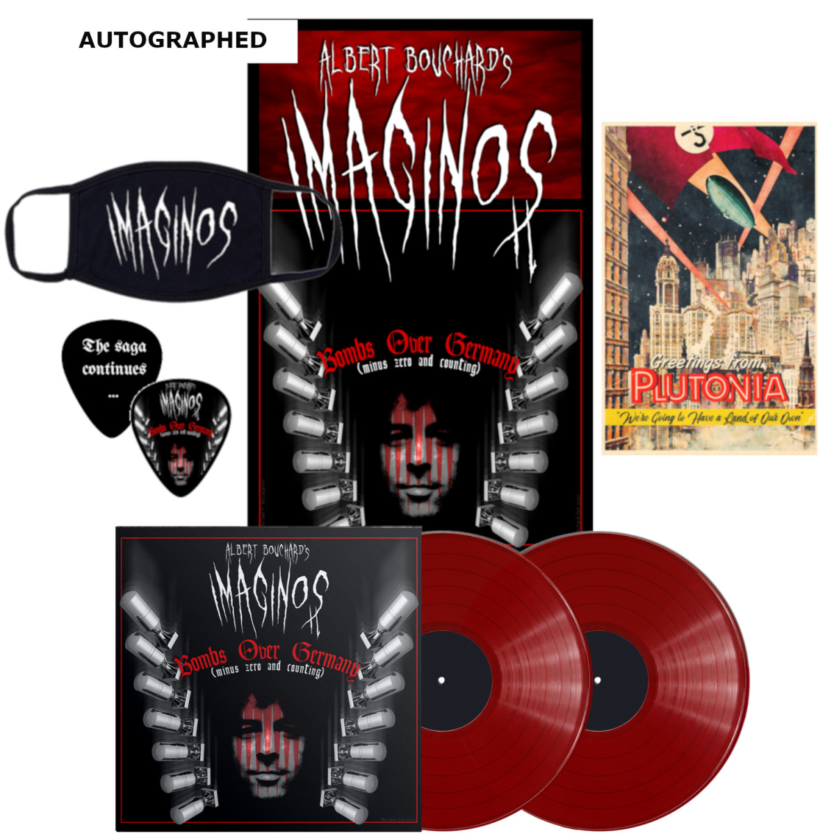 Imaginos 2 – Bombs Over Germany (minus zero and counting) on Ruby Red vinyl in the Goldmine exclusive bundle. 