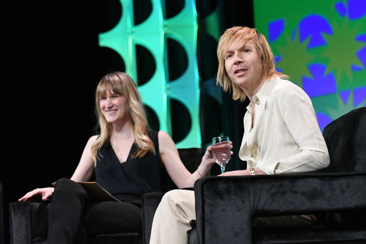 Writer Amanda Petrusich and singer Beck on March 18 at SXSW 2022. (Photo by Chris M. Junior)