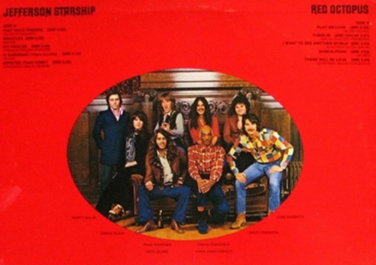 Jefferson Starship’s Red Octopus back cover, Pete Sears bottom row left