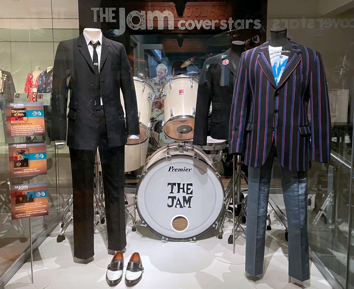 Rick Buckler’s drum kit and The Jam's stage outfits are among the items on exhibit. (Photo by Richard Bardsley)