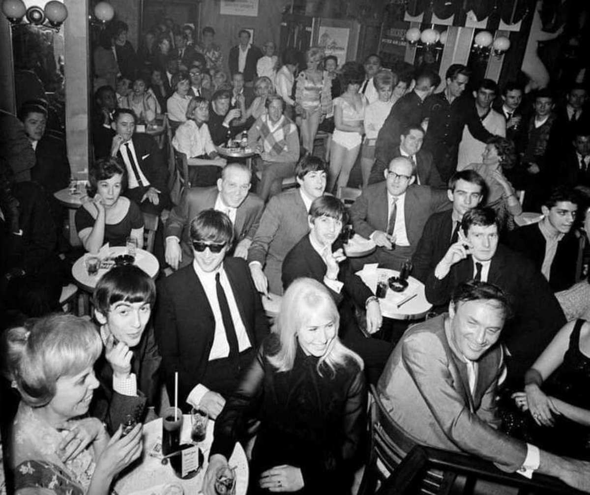 The Beatles hanging out at The Peppermint Lounge. Courtesy of Joey Dee.