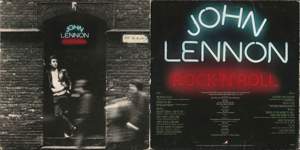 John Lennon's 'Rock 'n' Roll' album, front and back covers. Courtesy of Jay Bergen.
