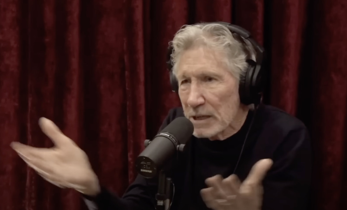 Roger Waters/Video still of Joe Rogan show. Click on link to listen to the show snippet.